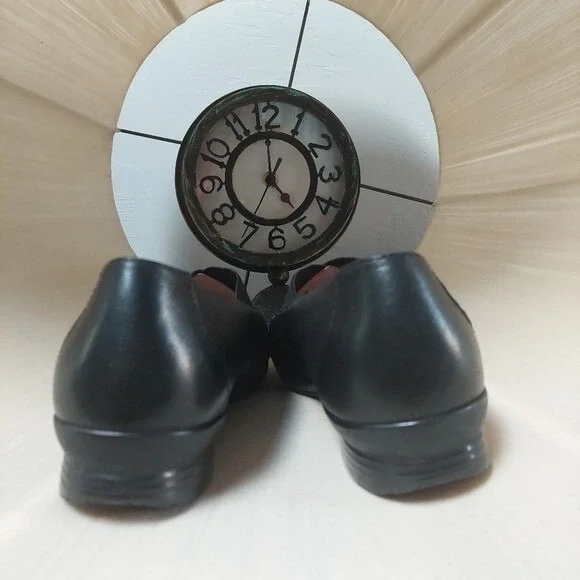 Dansko Ann Black Shoes Leather Size 37 (7) Support Walking Comfort Stretchy Mule - Picture 8 of 9